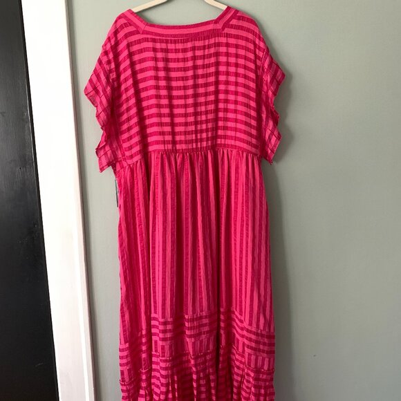 PINK By Anthropologie Flutter-Sleeve V-Neck Midi Dress--super comfy! - Picture 3 of 4